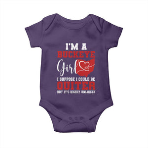 I Am A Buckeye Girl I Suppose I Could Be Quieter Baby Onesie Ohio State TS11 Purple Print Your Wear
