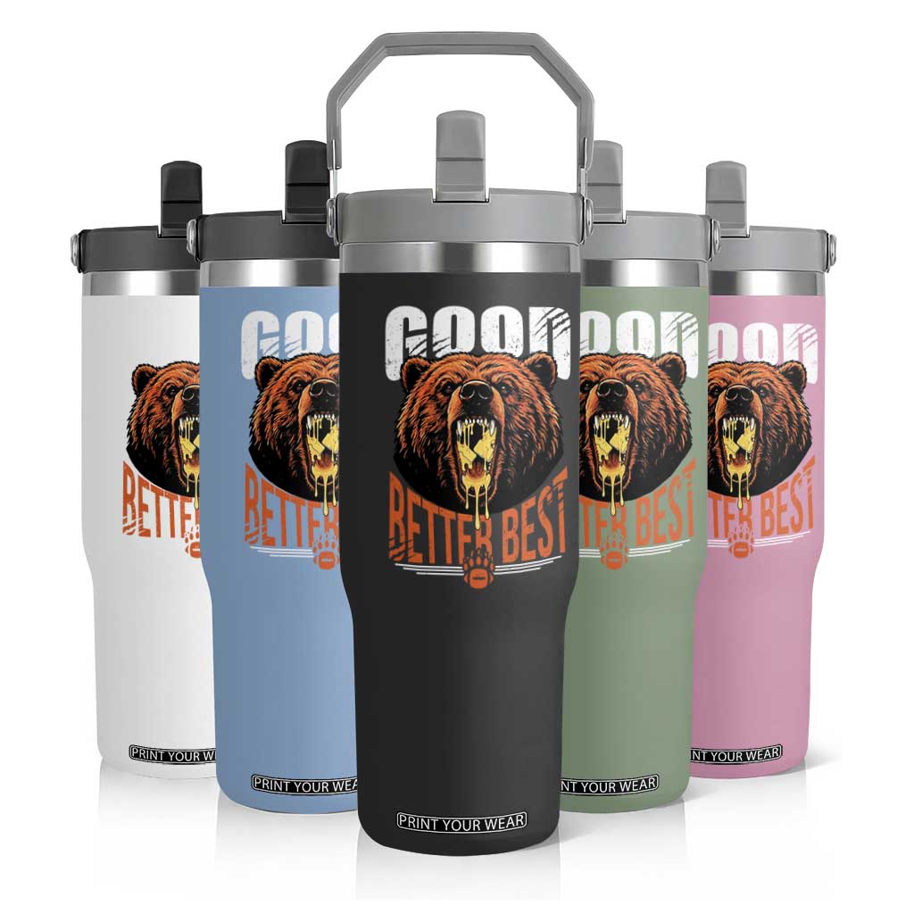Funny Good Better Best Flip Straw Tumbler BR Eating Cheese CFB Football Fans TS11 Print Your Wear