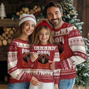 Funny Good Better Best Ugly Christmas Sweater BR Eating Cheese CFB Football Fans TS11 Red Beige Print Your Wear
