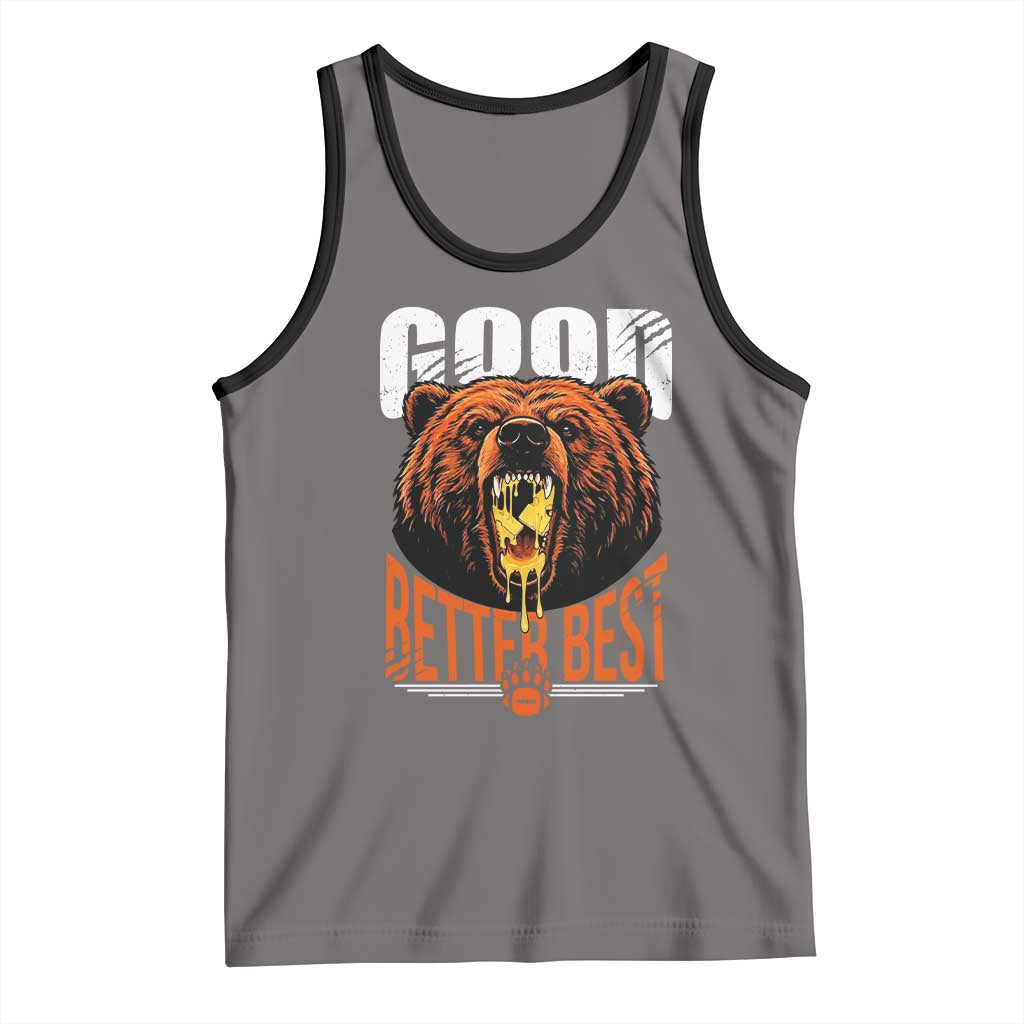 Funny Good Better Best Tank Top BR Eating Cheese CFB Football Fans TS11 Deep Heather Black Print Your Wear