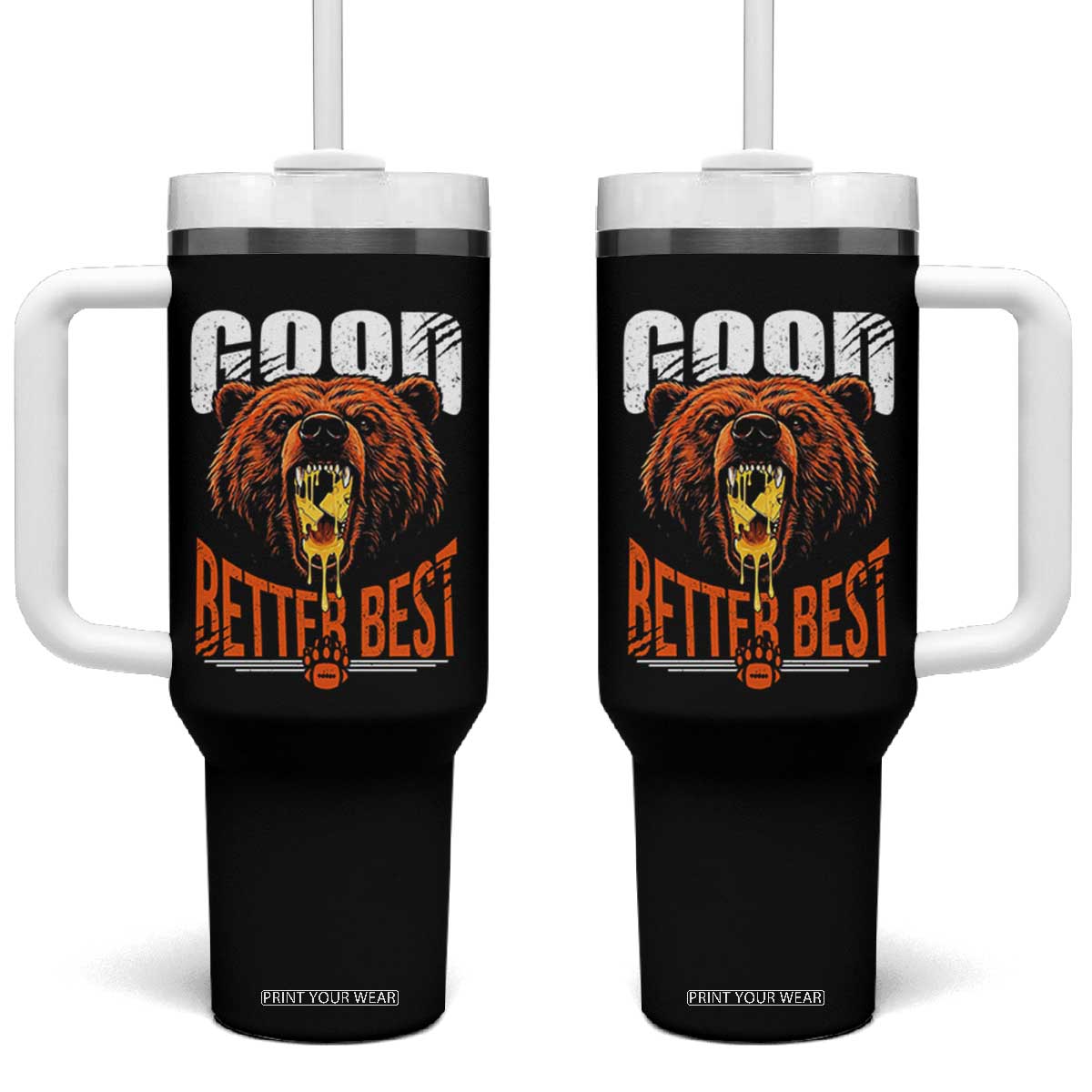 Funny Good Better Best Tumbler With Handle BR Eating Cheese CFB Football Fans TS11 One Size: 40 oz Black Print Your Wear