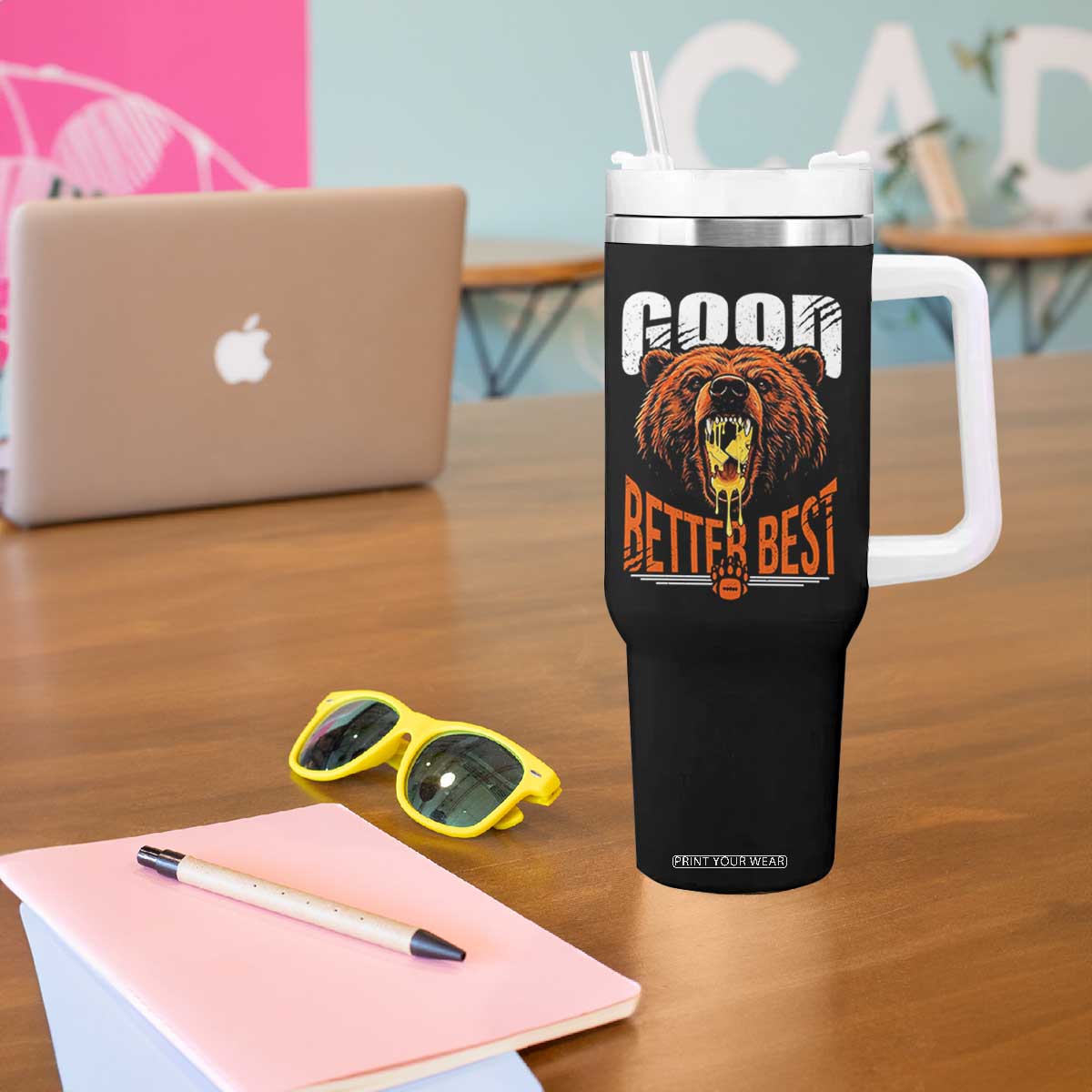 Funny Good Better Best Tumbler With Handle BR Eating Cheese CFB Football Fans TS11 Print Your Wear