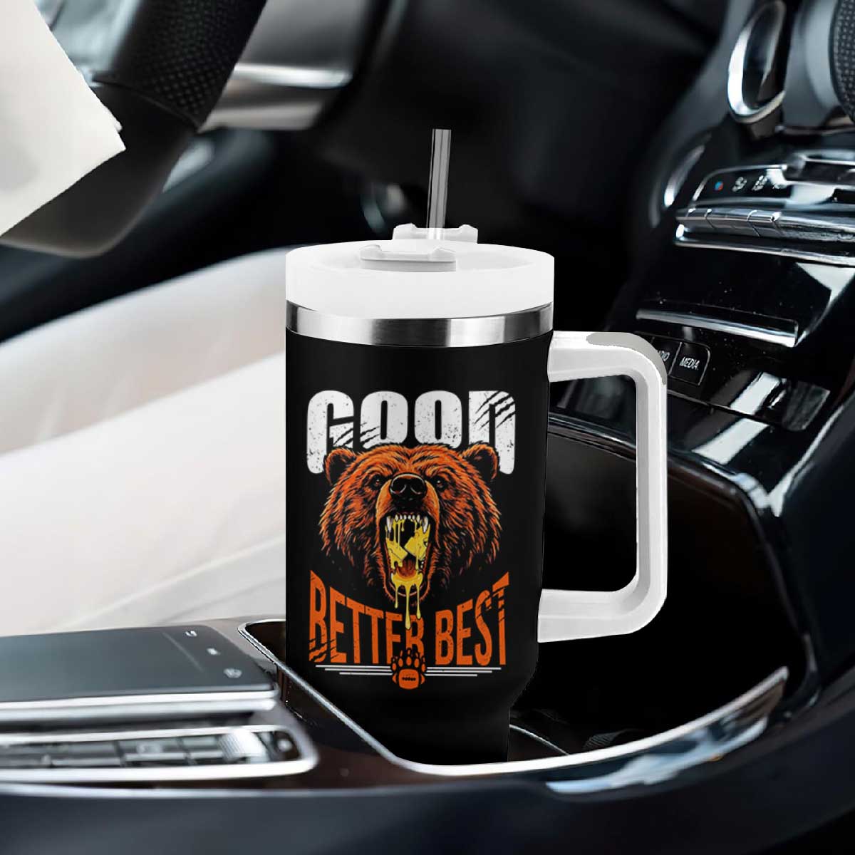 Funny Good Better Best Tumbler With Handle BR Eating Cheese CFB Football Fans TS11 Print Your Wear