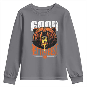 Funny Good Better Best Youth Sweatshirt BR Eating Cheese CFB Football Fans TS11 Charcoal Print Your Wear