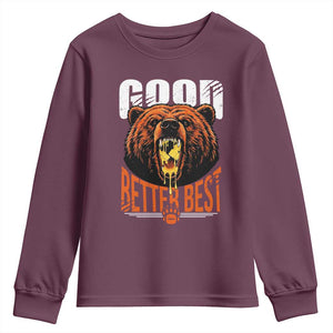 Funny Good Better Best Youth Sweatshirt BR Eating Cheese CFB Football Fans TS11 Maroon Print Your Wear