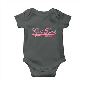 Girl Dad Est 2026 Baby Onesie Dad Of Girl 2026 Pink Baby Announcement TS11 Dark Heather Print Your Wear