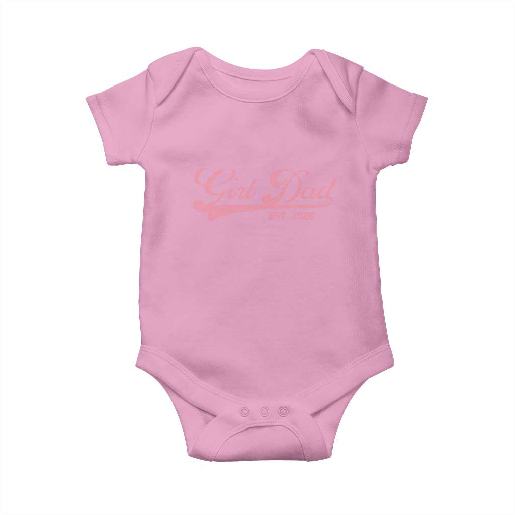 Girl Dad Est 2026 Baby Onesie Dad Of Girl 2026 Pink Baby Announcement TS11 Light Pink Print Your Wear
