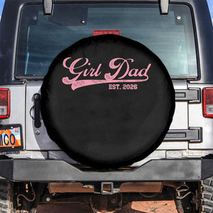 Girl Dad Est 2026 Spare Tire Cover Dad Of Girl 2026 Pink Baby Announcement TS11 No hole Black Print Your Wear