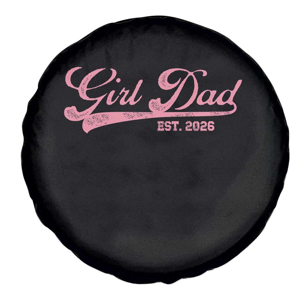 Girl Dad Est 2026 Spare Tire Cover Dad Of Girl 2026 Pink Baby Announcement TS11 Print Your Wear
