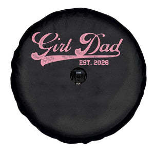 Girl Dad Est 2026 Spare Tire Cover Dad Of Girl 2026 Pink Baby Announcement TS11 Print Your Wear