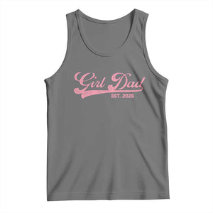 Girl Dad Est 2026 Tank Top Dad Of Girl 2026 Pink Baby Announcement TS11 Black Heather Print Your Wear