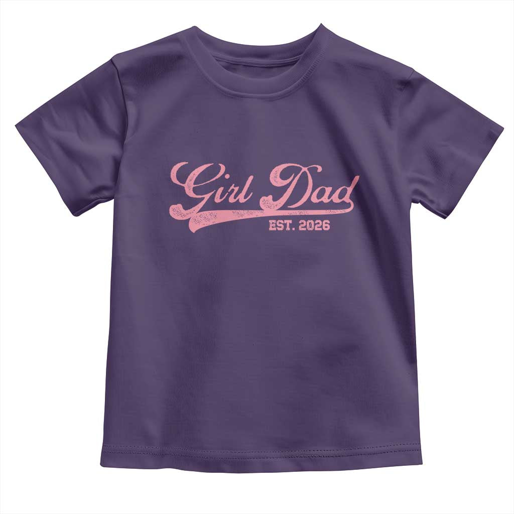 Girl Dad Est 2026 Toddler T Shirt Dad Of Girl 2026 Pink Baby Announcement TS11 Purple Print Your Wear