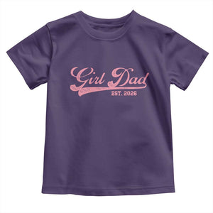 Girl Dad Est 2026 Toddler T Shirt Dad Of Girl 2026 Pink Baby Announcement TS11 Purple Print Your Wear
