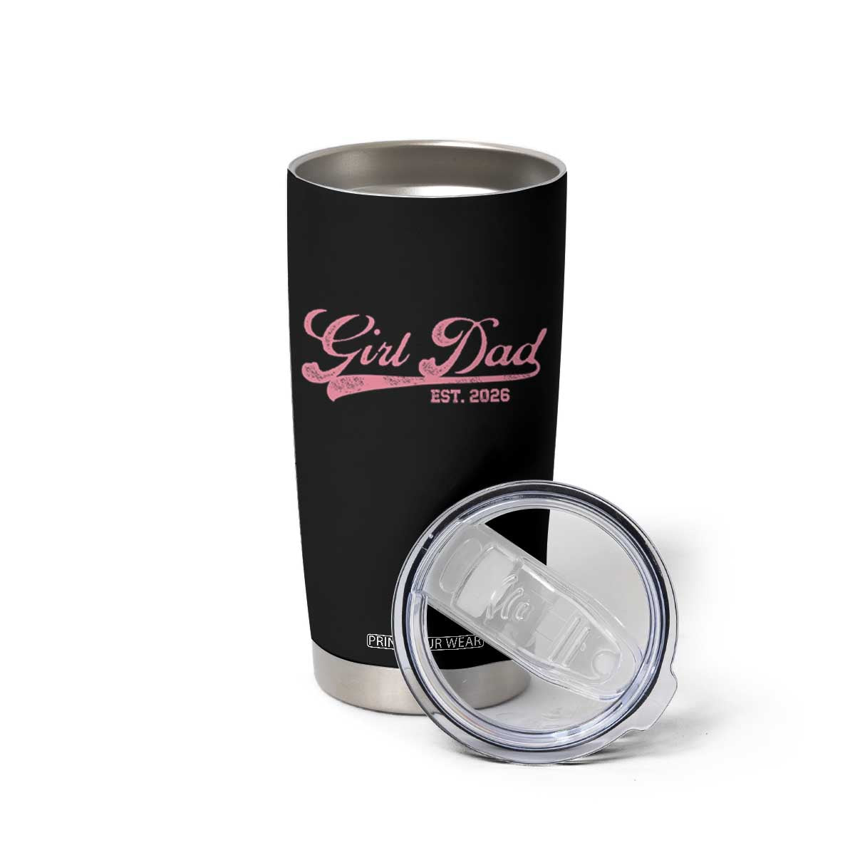 Girl Dad Est 2026 Tumbler Cup Dad Of Girl 2026 Pink Baby Announcement TS11 Print Your Wear