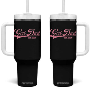 Girl Dad Est 2026 Tumbler With Handle Dad Of Girl 2026 Pink Baby Announcement TS11 One Size: 40 oz Black Print Your Wear