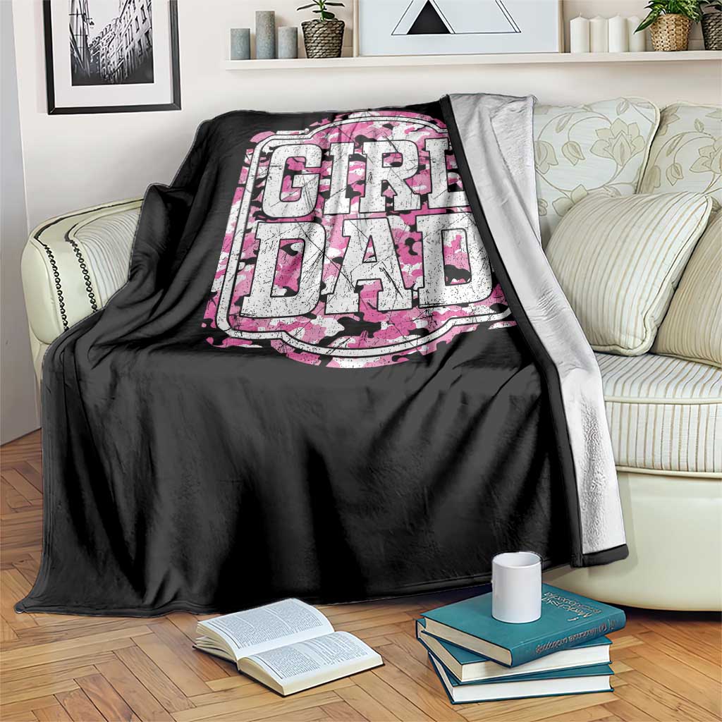 Girl Dad Throw Blanket Pink Camo Hunting Daddy Father's Day TS11 Print Your Wear
