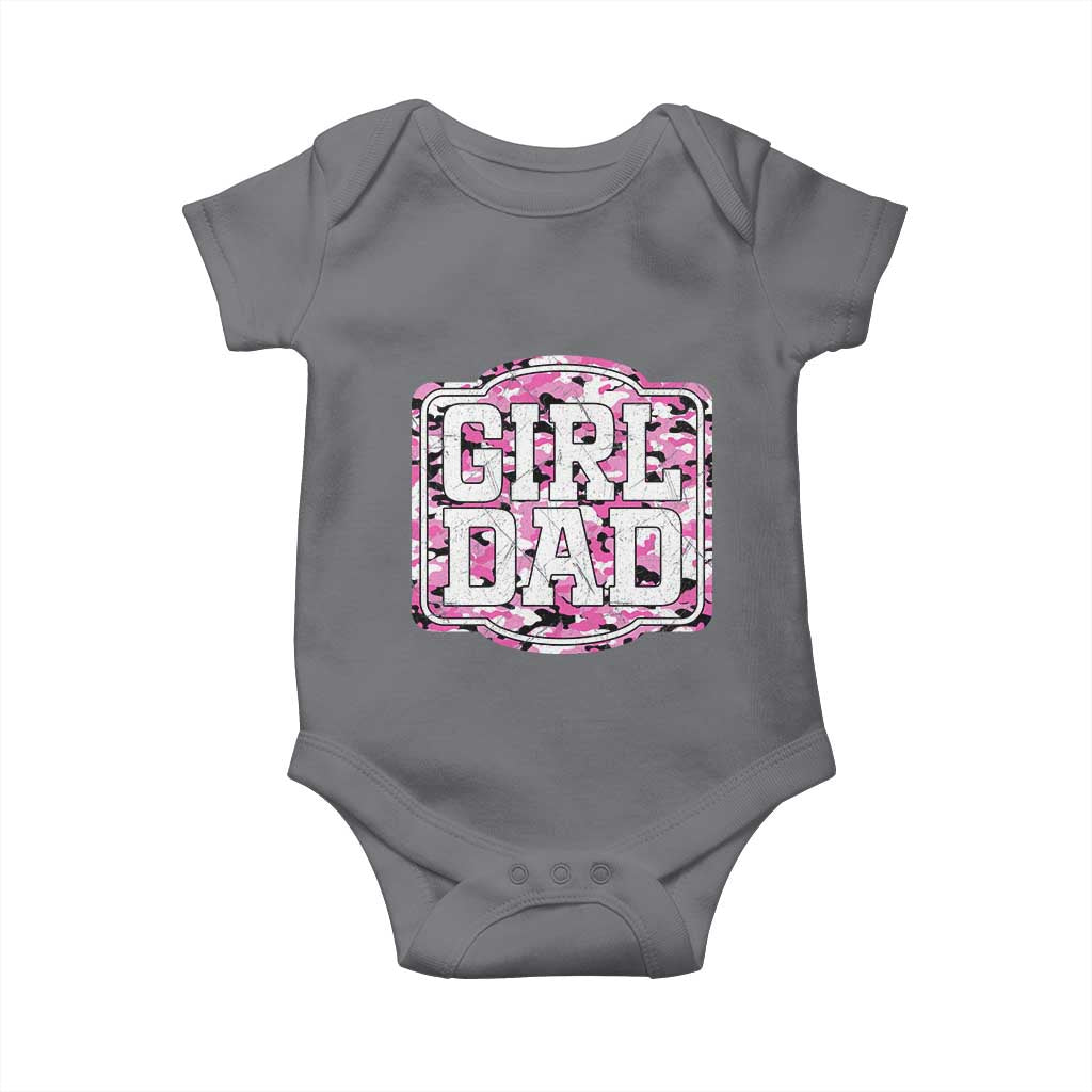 Girl Dad Baby Onesie Pink Camo Hunting Daddy Father's Day TS11 Charcoal Print Your Wear