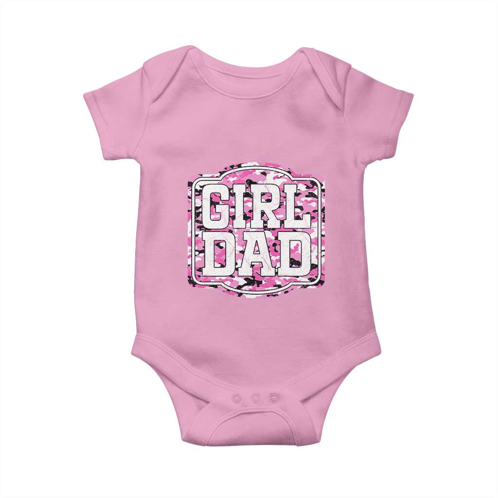 Girl Dad Baby Onesie Pink Camo Hunting Daddy Father's Day TS11 Light Pink Print Your Wear