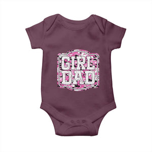 Girl Dad Baby Onesie Pink Camo Hunting Daddy Father's Day TS11 Maroon Print Your Wear