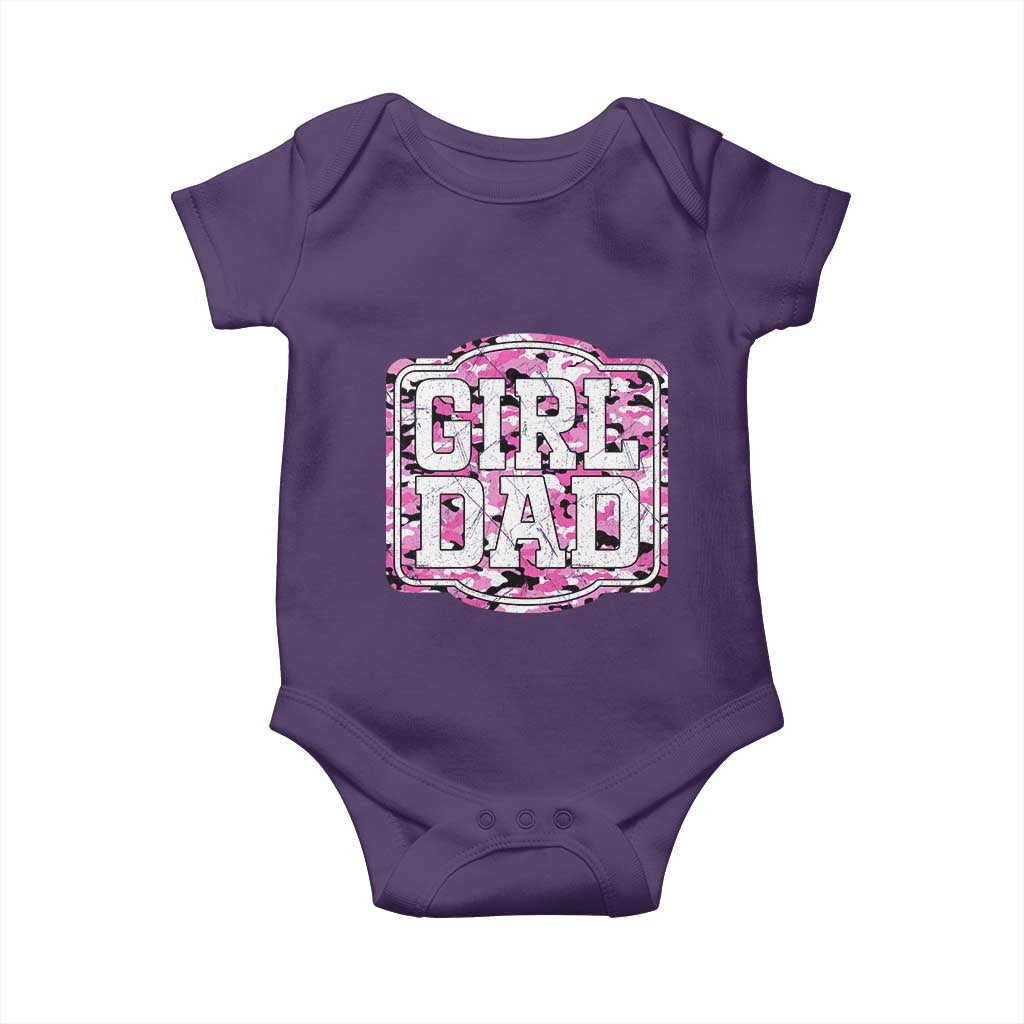 Girl Dad Baby Onesie Pink Camo Hunting Daddy Father's Day TS11 Purple Print Your Wear