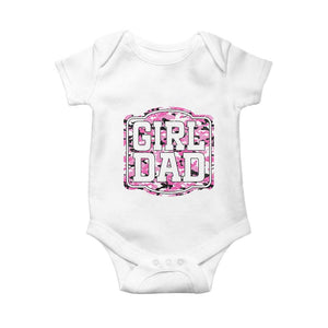 Girl Dad Baby Onesie Pink Camo Hunting Daddy Father's Day TS11 White Print Your Wear