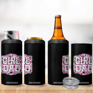 Girl Dad 4 in 1 Can Cooler Tumbler Pink Camo Hunting Daddy Father's Day TS11 Print Your Wear