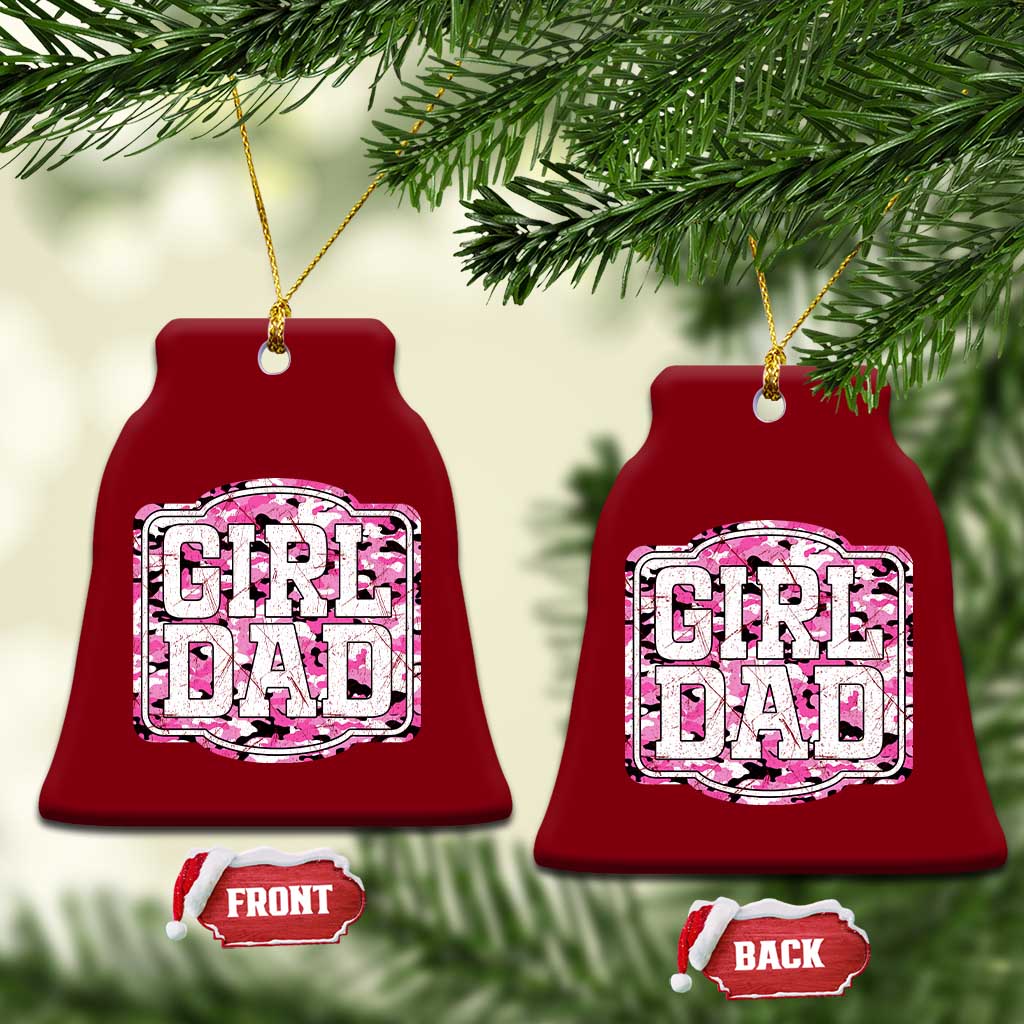 Girl Dad Ceramic Ornament Pink Camo Hunting Daddy Father's Day TS11 Print Your Wear
