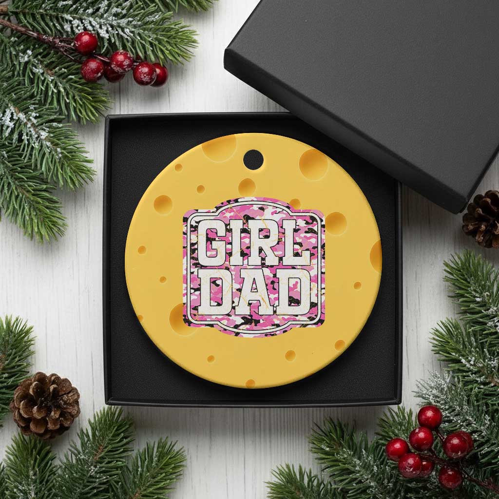 Girl Dad Ceramic Ornament Pink Camo Hunting Daddy Father's Day TS11 1pc Yellow Cheese Print Your Wear