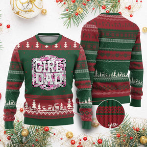 Girl Dad Ugly Christmas Sweater Pink Camo Hunting Daddy Father's Day TS11 Red Green Print Your Wear