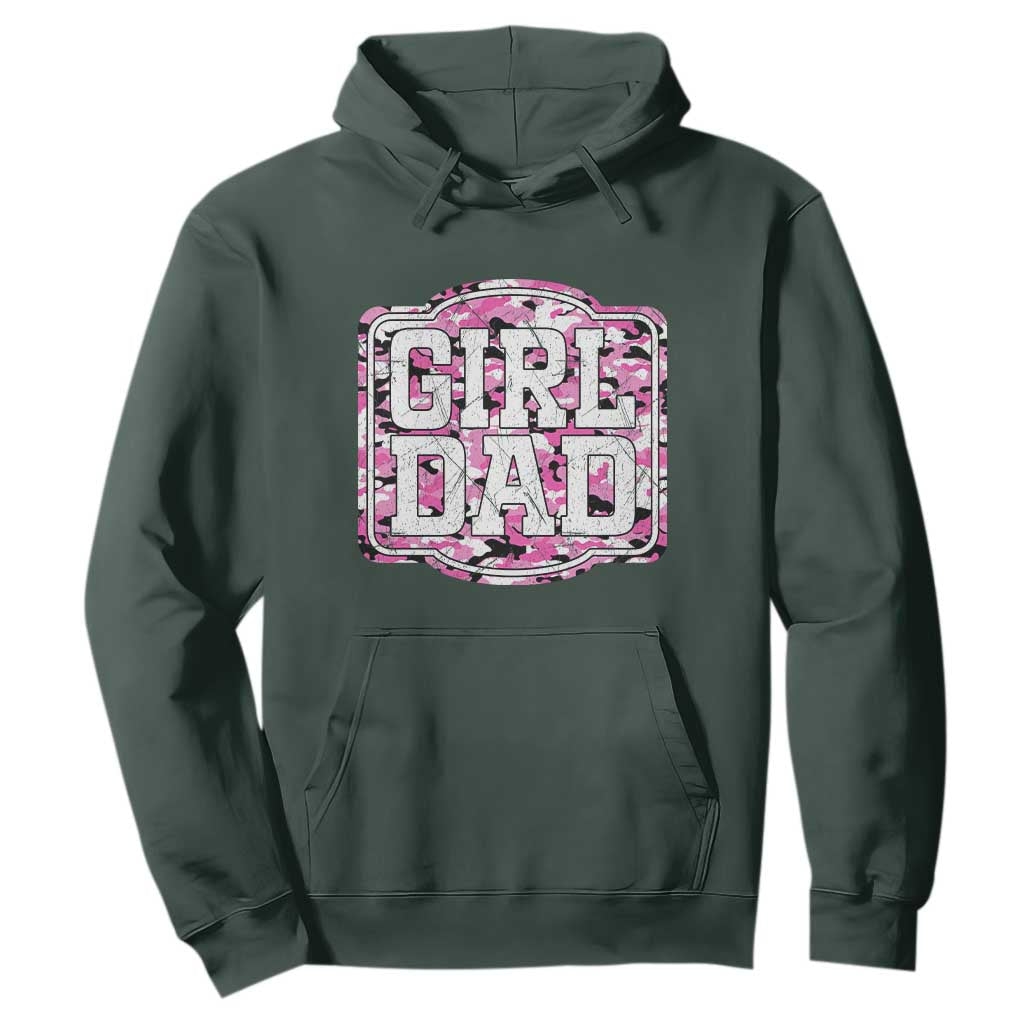 Girl Dad Hoodie Pink Camo Hunting Daddy Father's Day TS11 Dark Forest Green Print Your Wear