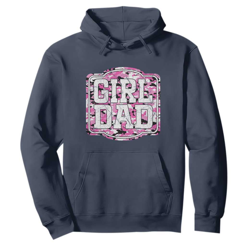 Girl Dad Hoodie Pink Camo Hunting Daddy Father's Day TS11 Navy Print Your Wear