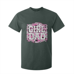 Girl Dad T Shirt For Kid Pink Camo Hunting Daddy Father's Day TS11 Dark Forest Green Print Your Wear