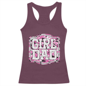 Girl Dad Racerback Tank Top Pink Camo Hunting Daddy Father's Day TS11 Maroon Print Your Wear