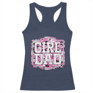 Girl Dad Racerback Tank Top Pink Camo Hunting Daddy Father's Day TS11 Navy Print Your Wear
