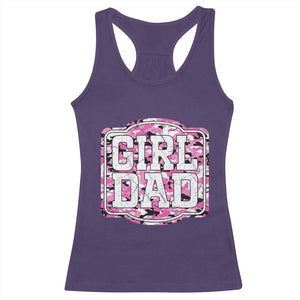 Girl Dad Racerback Tank Top Pink Camo Hunting Daddy Father's Day TS11 Purple Print Your Wear