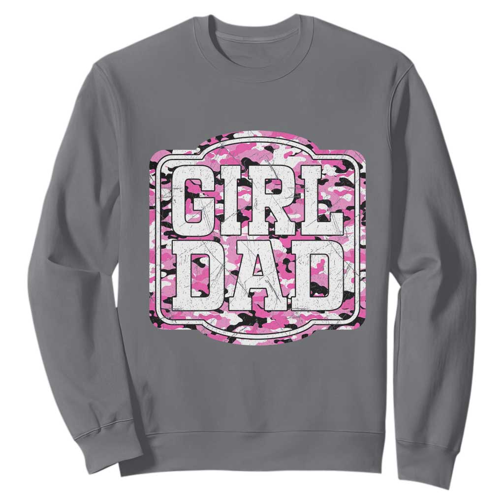 Girl Dad Sweatshirt Pink Camo Hunting Daddy Father's Day TS11 Charcoal Print Your Wear