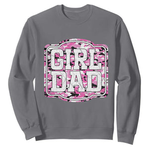Girl Dad Sweatshirt Pink Camo Hunting Daddy Father's Day TS11 Charcoal Print Your Wear