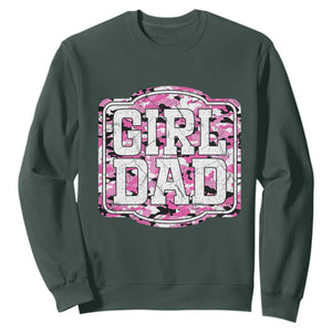 Girl Dad Sweatshirt Pink Camo Hunting Daddy Father's Day TS11 Dark Forest Green Print Your Wear