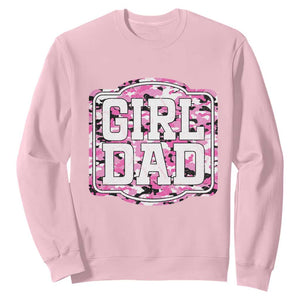 Girl Dad Sweatshirt Pink Camo Hunting Daddy Father's Day TS11 Light Pink Print Your Wear