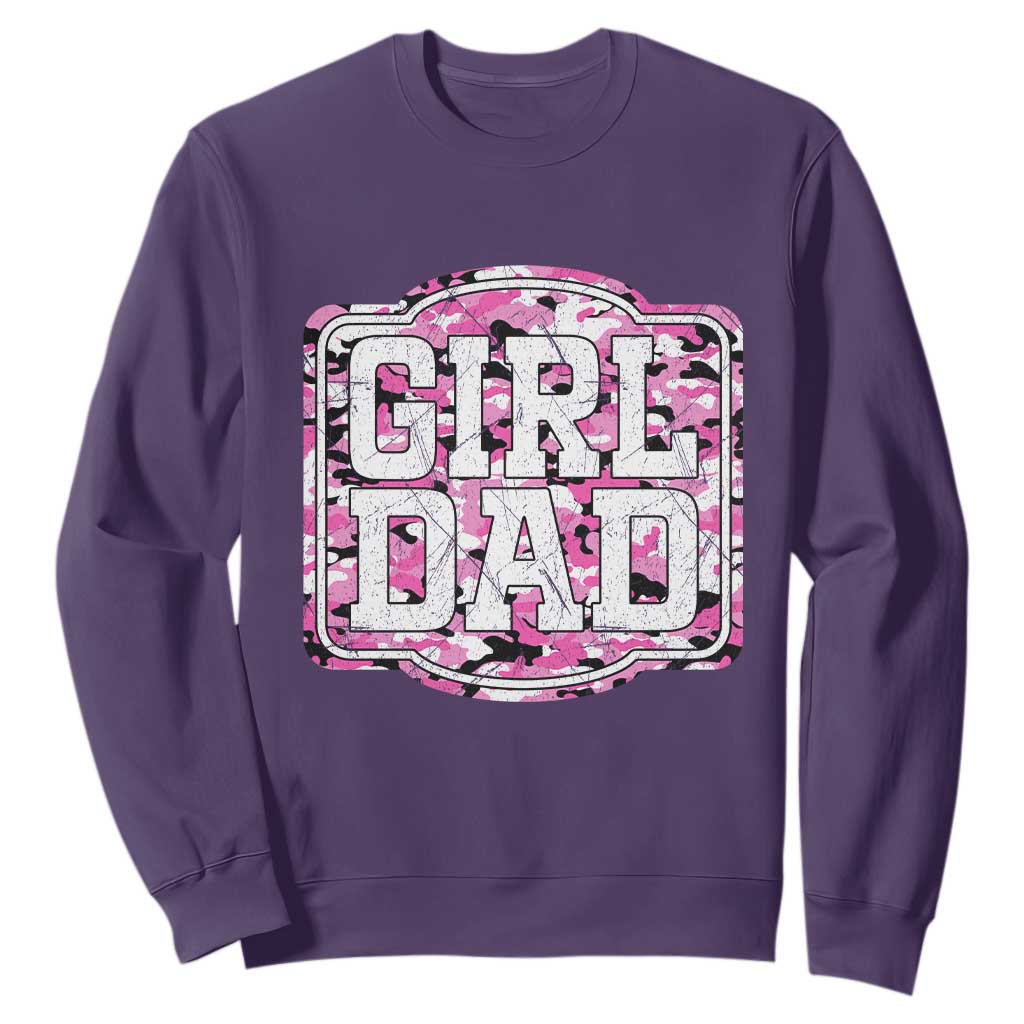 Girl Dad Sweatshirt Pink Camo Hunting Daddy Father's Day TS11 Purple Print Your Wear