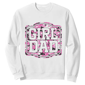 Girl Dad Sweatshirt Pink Camo Hunting Daddy Father's Day TS11 White Print Your Wear