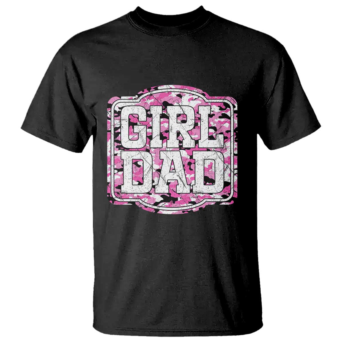 Girl Dad T Shirt Pink Camo Hunting Daddy Father's Day - Print Your Wear