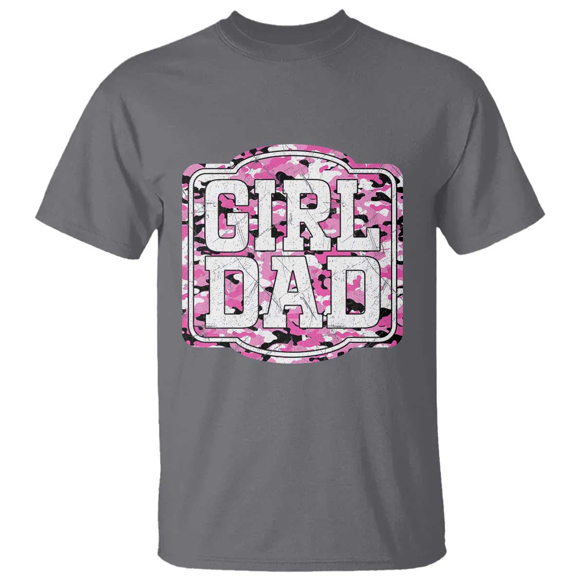 Girl Dad T Shirt Pink Camo Hunting Daddy Father's Day TS11 Charcoal Print Your Wear