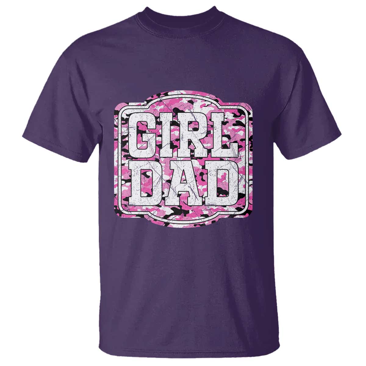 Girl Dad T Shirt Pink Camo Hunting Daddy Father's Day TS11 Purple Print Your Wear