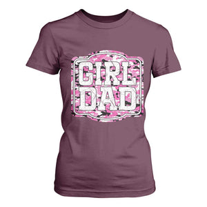 Girl Dad T Shirt For Women Pink Camo Hunting Daddy Father's Day TS11 Maroon Print Your Wear