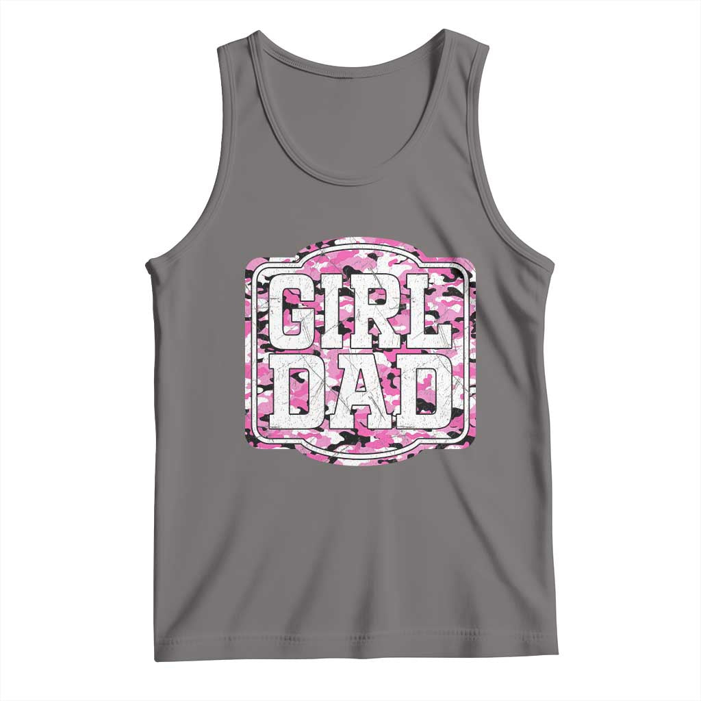 Girl Dad Tank Top Pink Camo Hunting Daddy Father's Day TS11 Deep Heather Print Your Wear