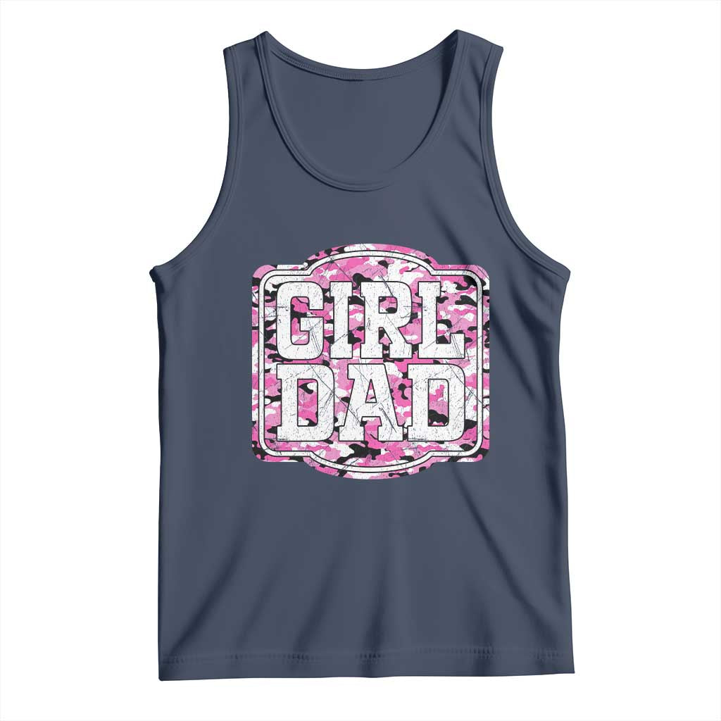 Girl Dad Tank Top Pink Camo Hunting Daddy Father's Day TS11 Navy Print Your Wear