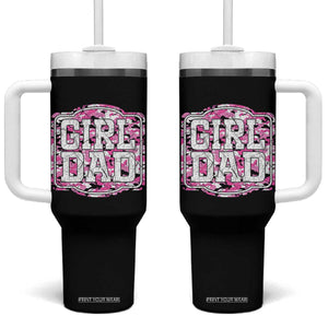 Girl Dad Tumbler With Handle Pink Camo Hunting Daddy Father's Day TS11 One Size: 40 oz Black Print Your Wear