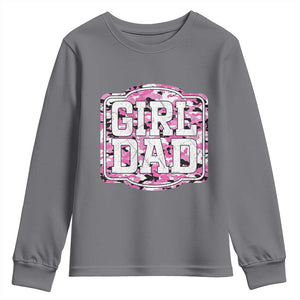 Girl Dad Youth Sweatshirt Pink Camo Hunting Daddy Father's Day TS11 Charcoal Print Your Wear