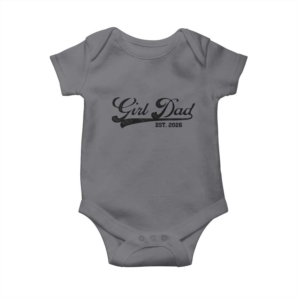 Girl Dad Est 2026 Baby Onesie Dad Of Girl 2026 Baby Announcement TS11 Charcoal Print Your Wear
